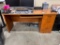 Wooden Office Desk with Computer and Contents .
