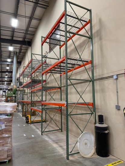 4 Section Pallet Racking/ 2 Sections42''x8' rails x16' 2 Sections 42'' rails x12'x16' .