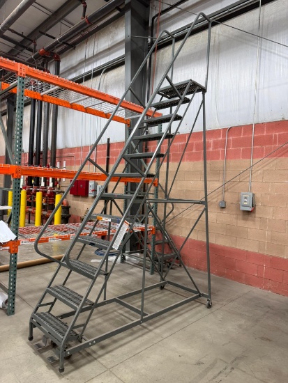 EGA MD0413 Rolling Warehouse Ladder 12 Step .