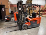 Toyota 7FBEU20 Electric Forklift 3 Stage Mast 3500 Lbs. Capacity, 21,250 Hrs