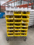 Global U -Line Storage organizers with Metal Carts with Casters .