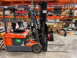 NON RUNNING Toyota 7FBEV15 Electric Forklift 3 Stage Mast 2600 Lbs. Capacity 36 Volt, 13,658 Hrs.