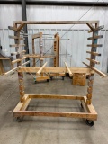 Wooden Drying Rack on Casters .