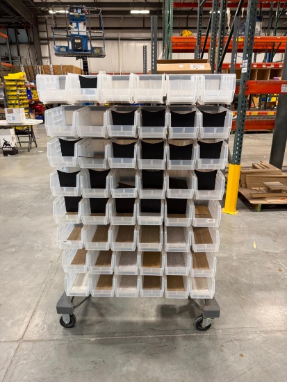 Akro Mills Rolling Plastic Parts Bin Holder