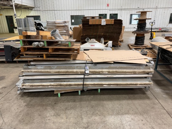 3 Pallets Of 8' Garage Door Panels, Track and Parts