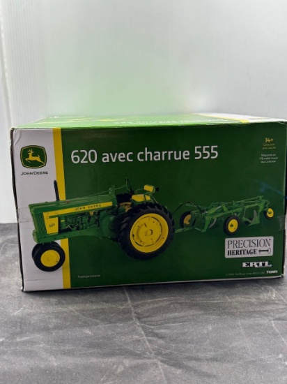 1/16 scale John Deere 620 with 555 Plow Precision collector N.I.B