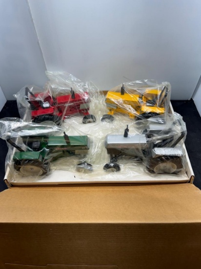 4 Tractor set white American 688 Red silver Green Silver Rare set in Box