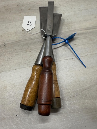 3 CHISELS - 2" PS&W, 2" UNION, 3/4" BUCK MORTICE