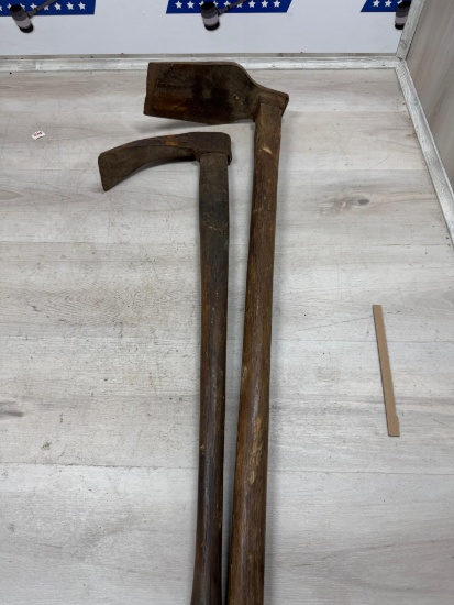 Pair of Primitive Adzes/ garden hoes