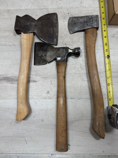 3- Keen Kutter Hatchets, Drywall Hatchet, Camp Axe and Hewing Hatchet