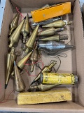 Flat lot of asst plumb bobs