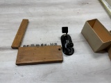 Vintage Drafting Inkwell Theo Alteneder and Sons PHILADELPHIA PA Patented 1930 & Plane blade set