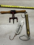 2- Hanging Scales, one is Chatillons, and unsusal hand auger