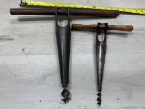 Pair of antique hand augers