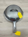 Griswold No.6 Large Block Cast Iron Skillet and Skillet Cover, both chrome plated