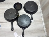 Asst. Wagner Cast Iron Skillets and Tin Skillet