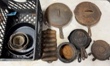 Asst. Cast Iron, all needs restored, Chicken Fryers, Skillet Covers, cornbread and more, see pics