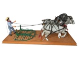 1:8 scale spring tooth Harrow w/ nice horse