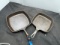 2 Square Skillets 1 Cracked