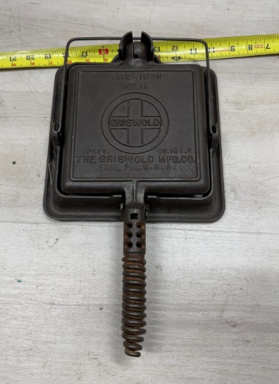 American No. 11 Cast Iron Waffle Maker