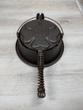 Griswold No. 18 Heart Star Cast Iron Waffle Iron w/ High Base