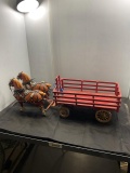 Custom Auction Wagon with nice team good detail on harness Breyer Horses