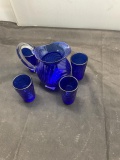 Minature Water set in deep blue swirl 5 pieces