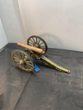 Miniature Brass Military Cannon on cart
