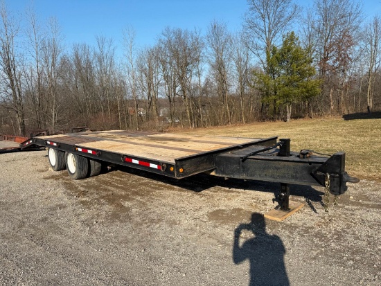 Equipment Trailer VIN: 19K81AEXXS1X32000, Double Axle Dual Wheel, 20' + 5' Beavertail, Salvage Title