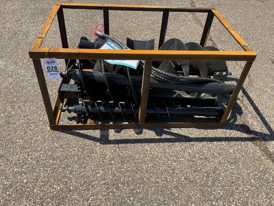 New Unused Mower King Model SSECAG-Y Auger Skid Loader Attachment Set, Includes 6", 12" and 14" Bit