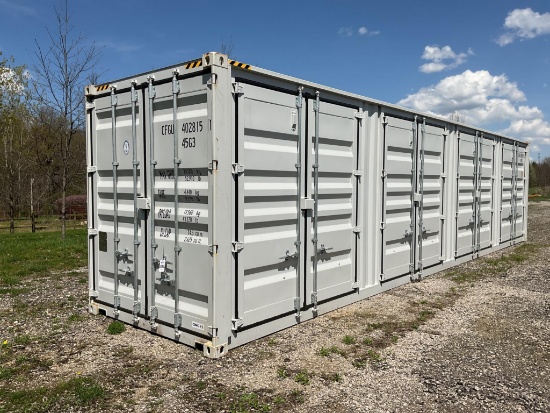 New 1 Trip 40' High Cube Multi Door Shipping Container, 1 End and 4 Side Opening Doors