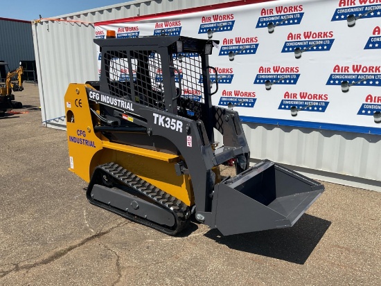 New Unused CFG Industrial Model TK35R Rubber Track Loader, 30 Hp Gas Engine, Bucket, OROPS, Lights