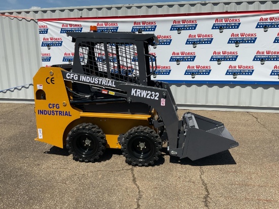 New Unused CFG Industrial Model KRW232 Skid Loader, 30 Hp Gas Engine, Bucket, Aux. Hyd.