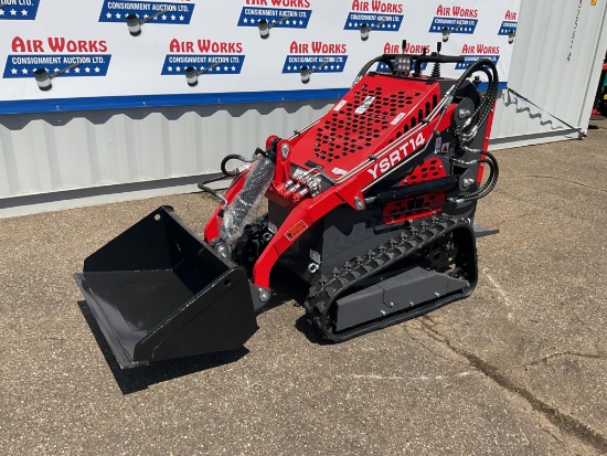 New Unused AGT Model YSRT14 Compact Track Loader, 13.5 Hp Gas Engine Bucket, Aux. Hyd, Rubber Tracks