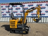 New Unused AGT Model MX12R Mini Excavator, 13.5 Hp Gas Engine, Blade, Bucket, Pilot Controls