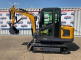 New Unused AGT Model MY50R Mini Excavator, Cab, 29 Hp Gas Engine, Swing Boom, Hyd. Thumb, Aux. Hyd