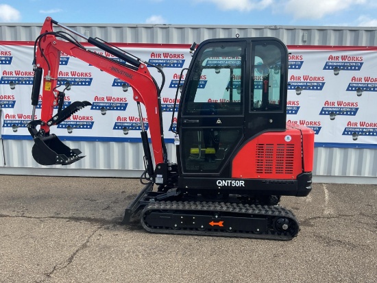 New Unused AGT Model QNT50R Mini Excavator, 29 Hp Gas Engine, 18" Bucket, Swing Boom, Hyd. Thumb