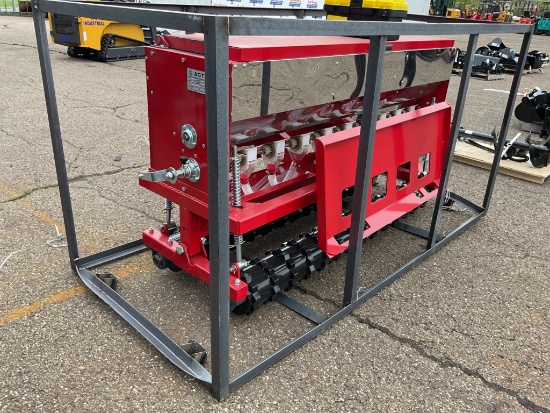 New Unused AGT Model STSD10 Seeder, 3 Point Or Skid Loader Quick Hitch Attachment,