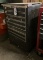 National Cash Register Rolling Cabinet With 8 Drawers and Contents