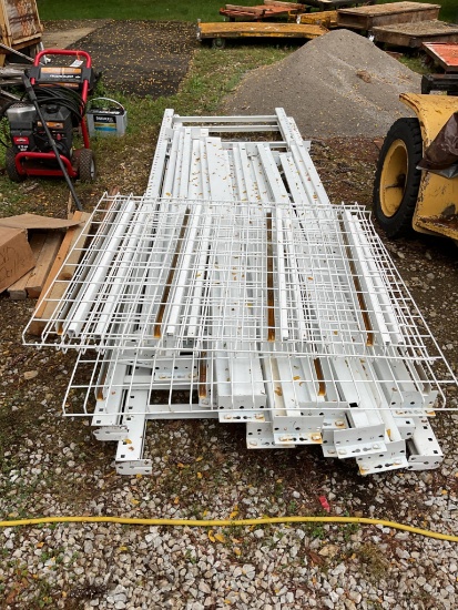 1 Section Interlake Pallet Rack With Tear Drop Decking, 12' High x 42" Deep