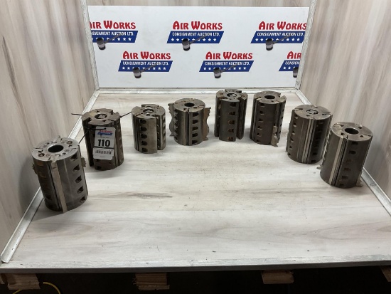 Box Lot 8 Weinig and WKM Cutterheads, 1 1/2" Arbor, 6 - 7" Cutters and 2 - 6" Cutters