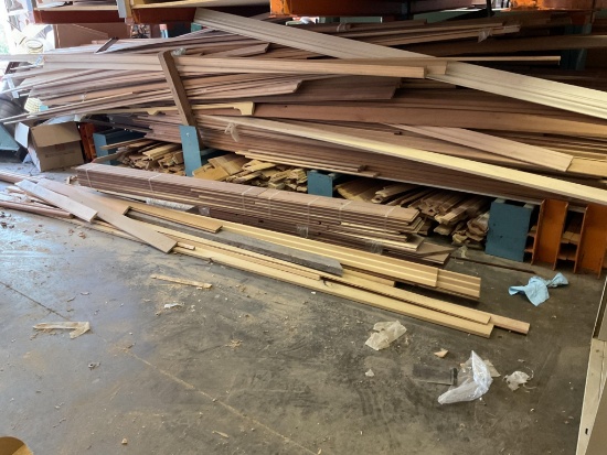 Large Qty Of Trim And Molding On Floor And First Tier Of Rack, Up To 16'' Long, Various Wood Species