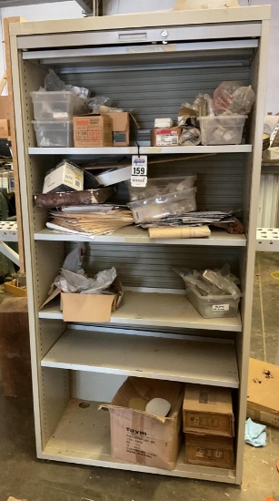 Metal Sliding Door Storage Cabinet With Contents, Senco Staples