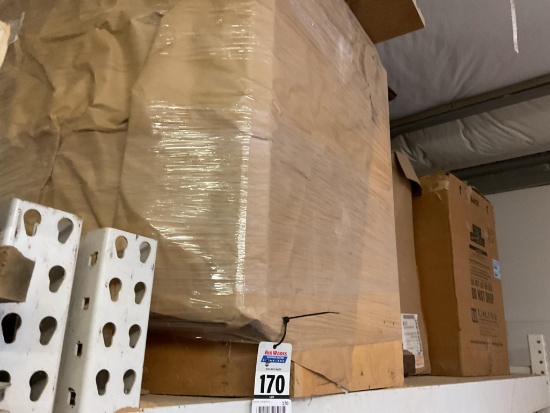 Contents On Top Shelf Of Lot 105, New In Box Mini Fridge with Ice Maker, Wooden Cabinets