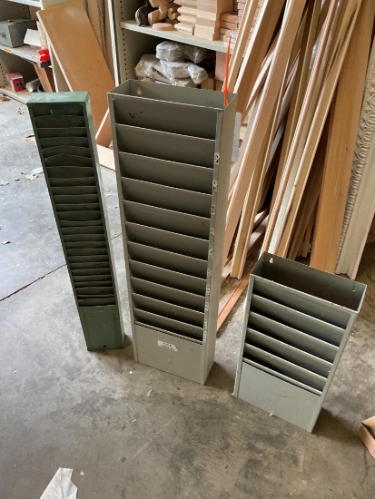 3 Metal Organizers and Time Card Holder