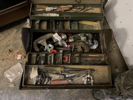 Tool Box and Contents, Pipe Cutters, Rigid Pipe Threaders