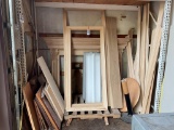 Contents Of On Floor Under Pallet Racking, Fire Place Mantel, Wood Frames, Trim, Wood Panels
