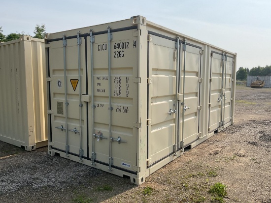 New 1 Trip Multi Door 20' Shipping Container, End Door And 2 Side Doors