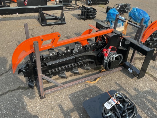 New Unused GIYI Model GY-D39F Trencher Skid Loader Attachment, 8" Trenching Width