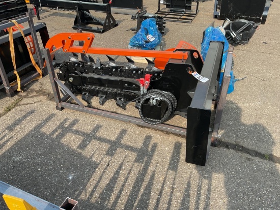 New Unused GIYI Model GY-D39F Trencher Skid Loader Attachment, 8" Trenching Width